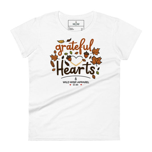'Grateful Hearts' Women's short sleeve t-shirt - Wild Wisp Apparel