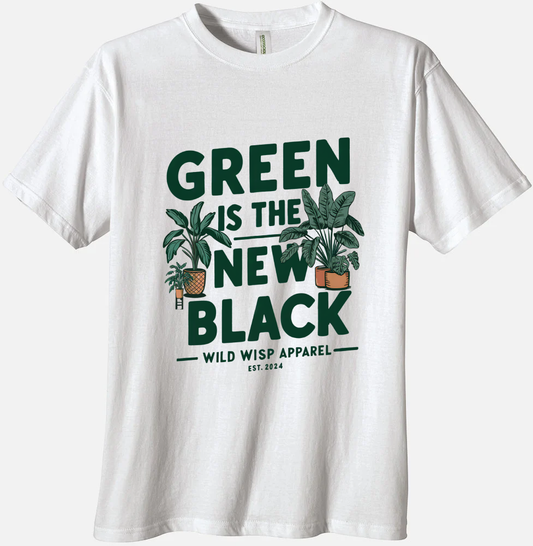'Green Is The New Black' Organic Unisex Crewneck T-shirt T-Shirts