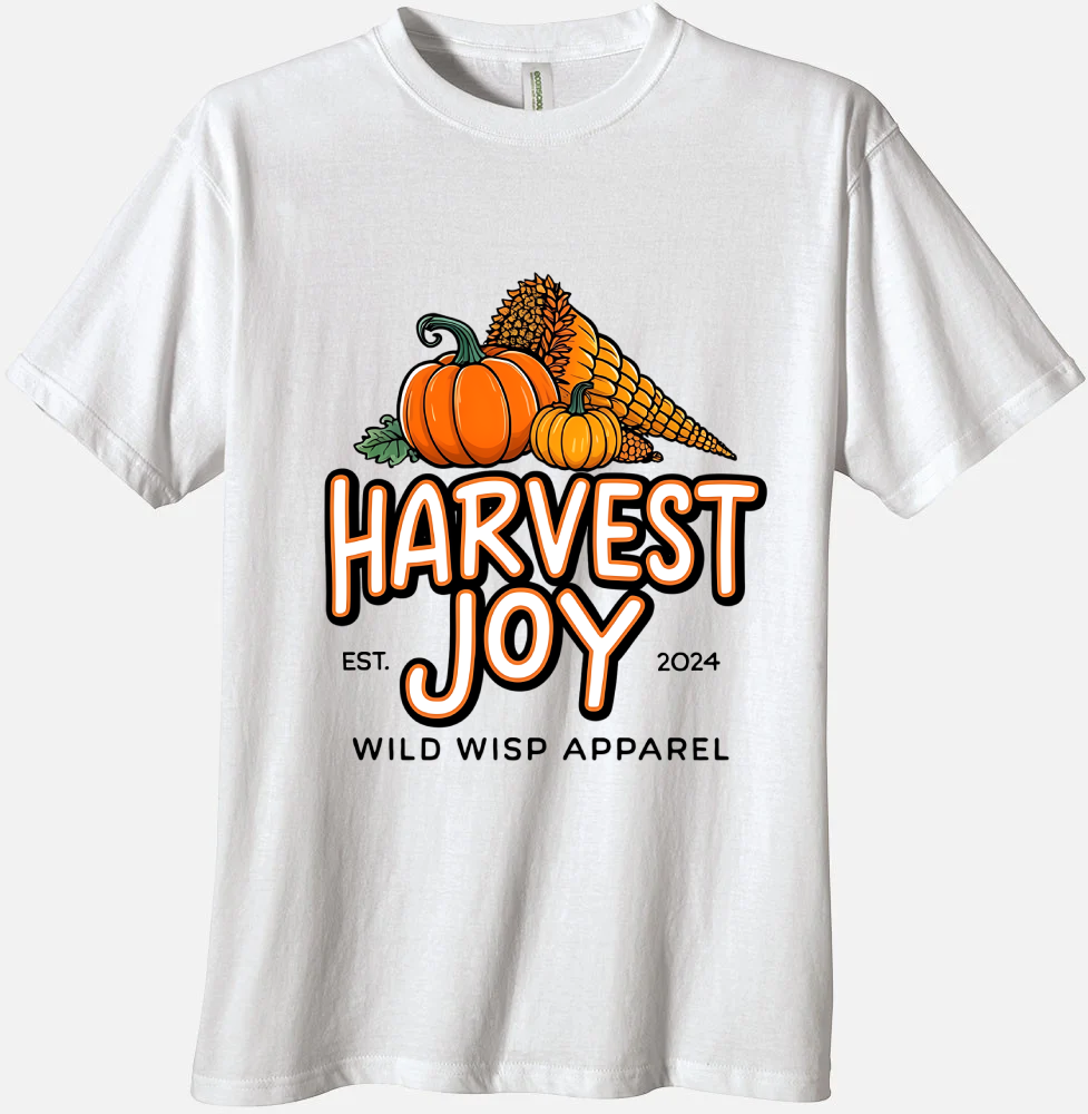 'Harvest Joy' Organic Unisex Crewneck T-shirt T-Shirts