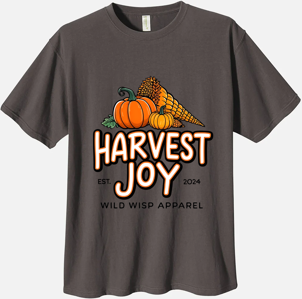 'Harvest Joy' Organic Unisex Crewneck T-shirt T-Shirts
