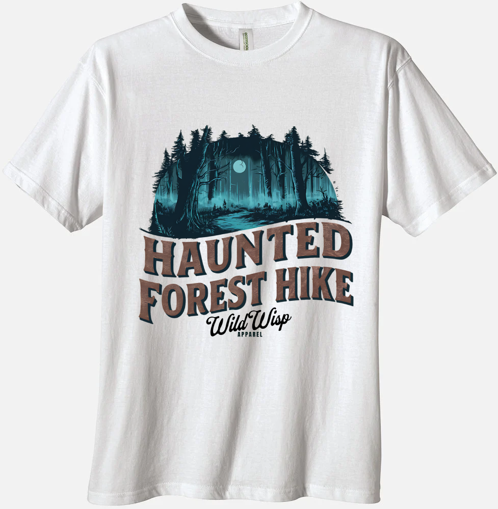 'Haunted Forest Hike' Organic Unisex Crewneck T-shirt T-Shirts