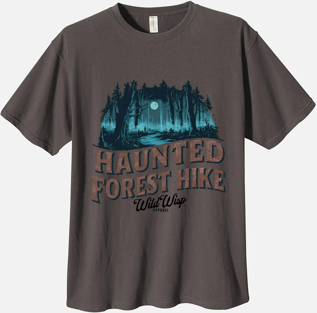 'Haunted Forest Hike' Organic Unisex Crewneck T-shirt T-Shirts