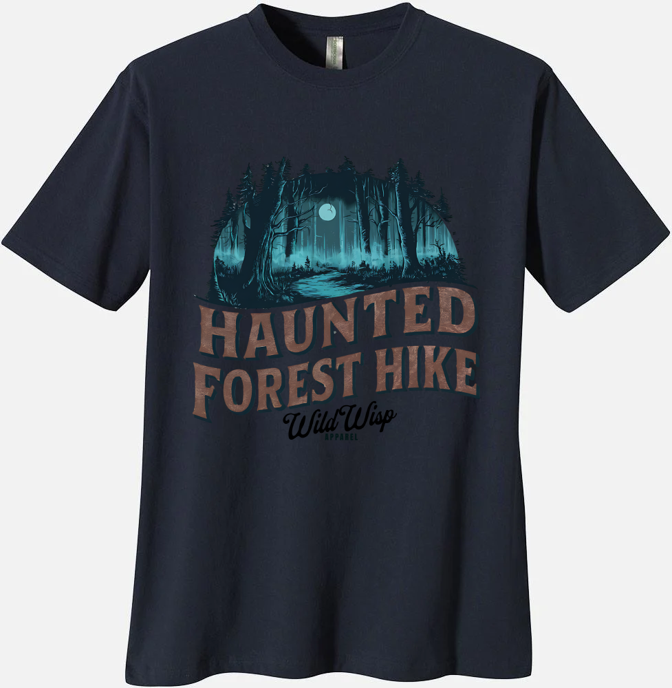 'Haunted Forest Hike' Organic Unisex Crewneck T-shirt T-Shirts