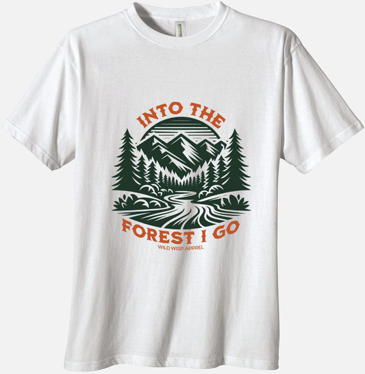 'Into the Forest I Go' Organic Unisex Crewneck T-shirt T-Shirts