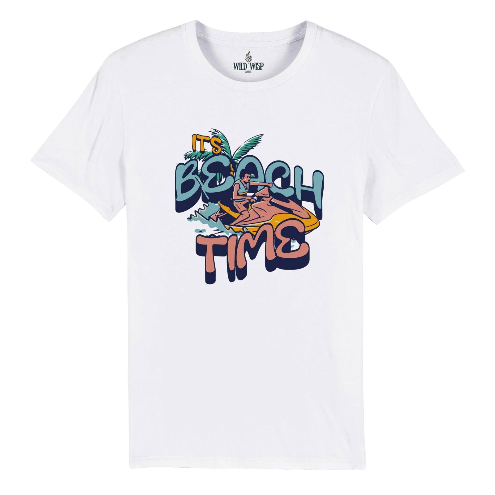 'It's Beach Time' Organic Unisex Crewneck T-shirt T-Shirts