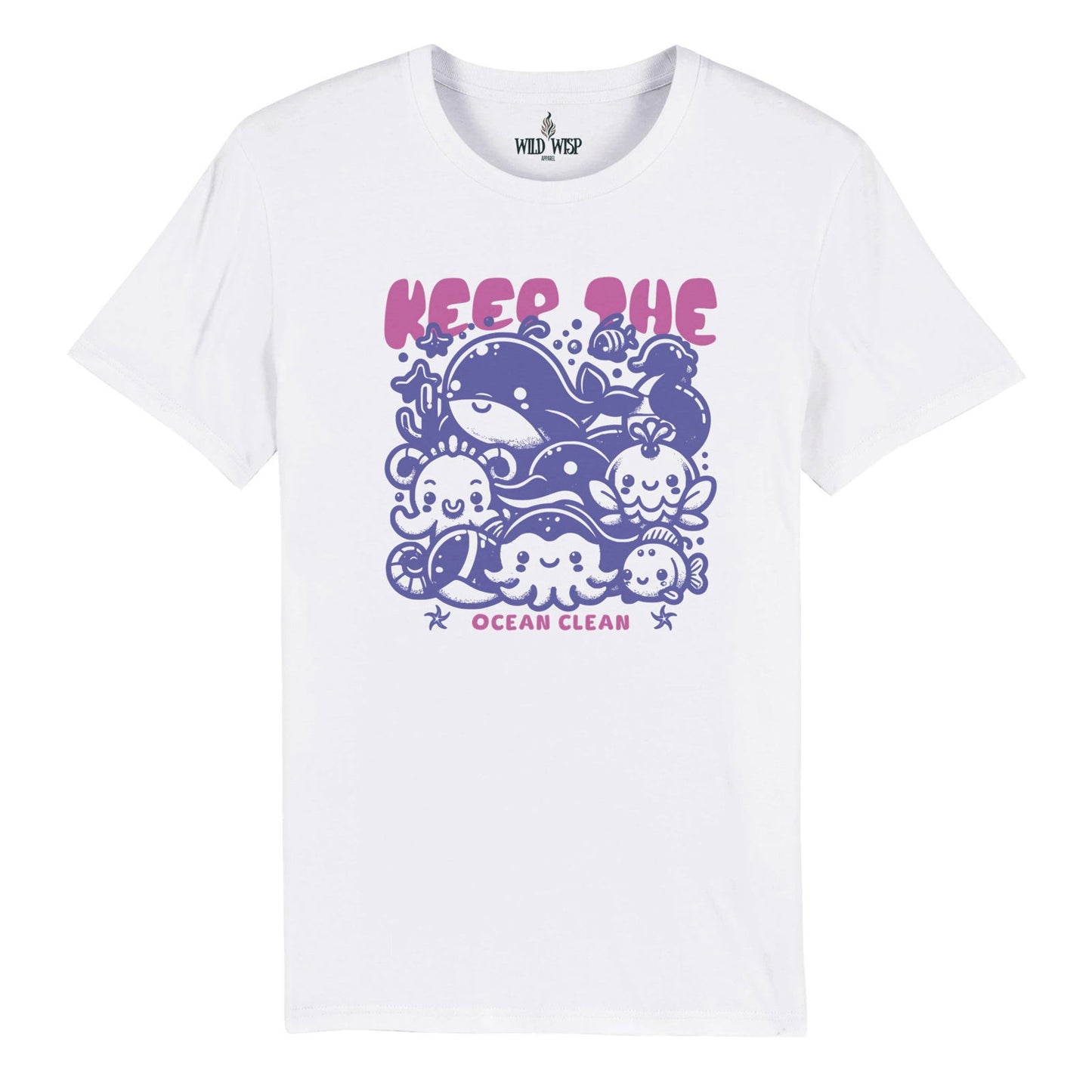 'Keep The Ocean Clean' Organic Unisex Crewneck T-shirt T-Shirts