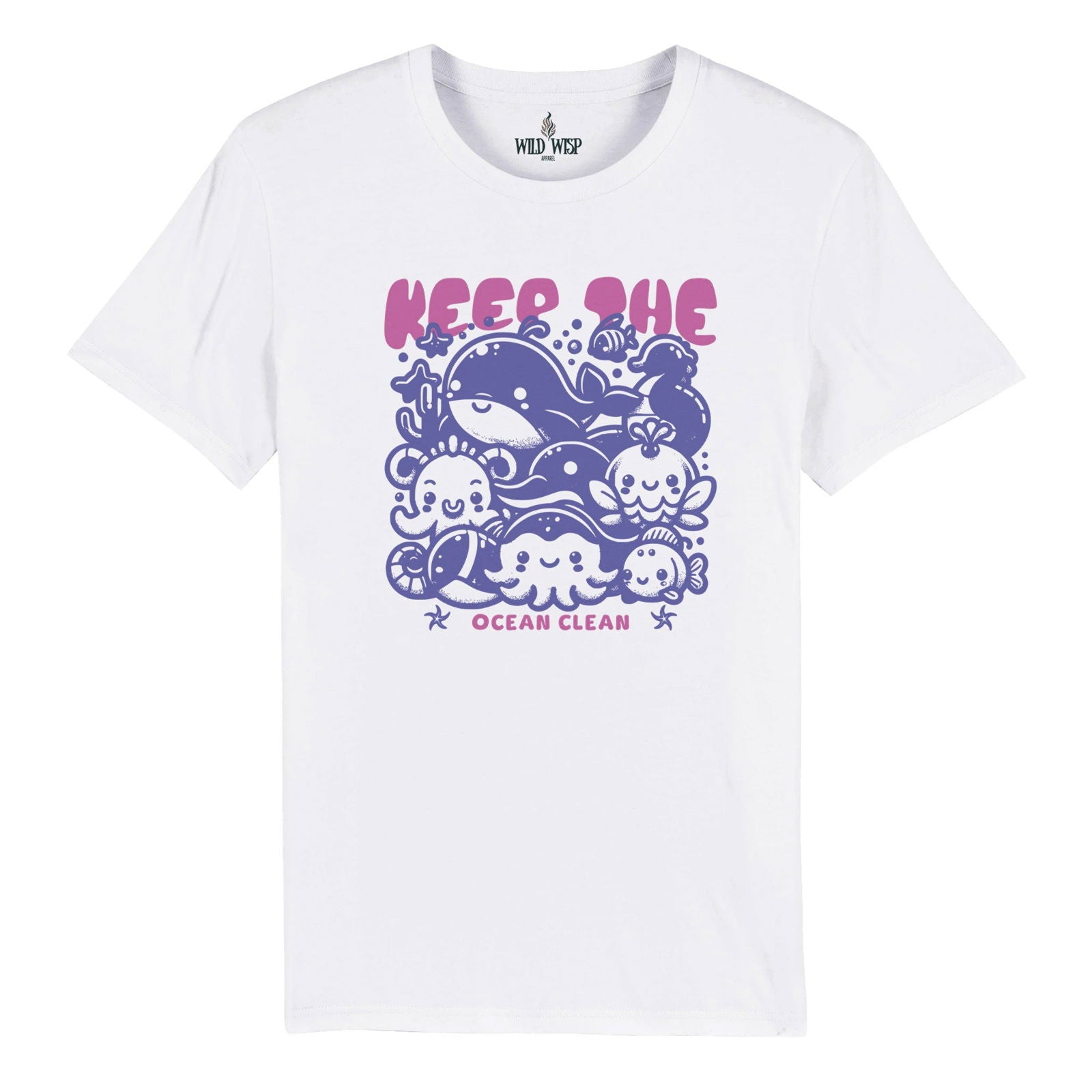 'Keep The Ocean Clean' Organic Unisex Crewneck T-shirt T-Shirts