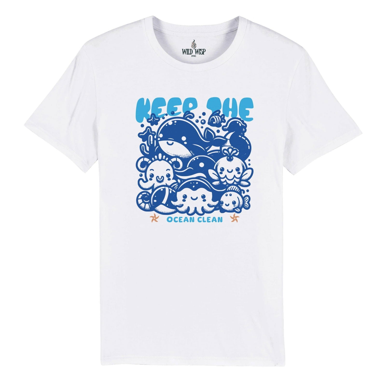 'Keep the Ocean Clean' Organic Unisex Crewneck T-shirt T-Shirts