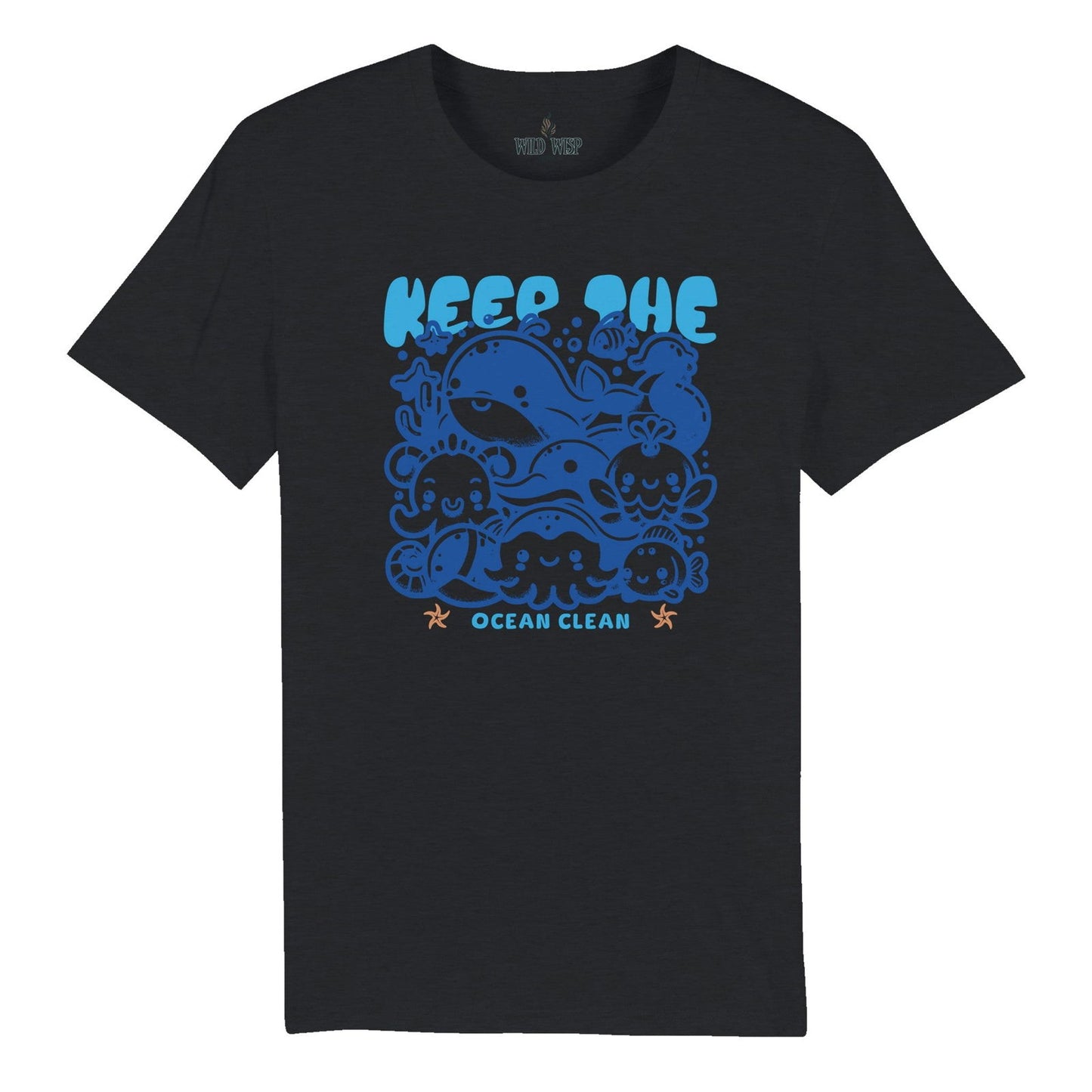 'Keep the Ocean Clean' Organic Unisex Crewneck T-shirt T-Shirts