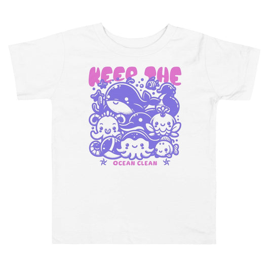 'Keep the Oceans Clean' Toddler Short Sleeve Tee T-Shirts