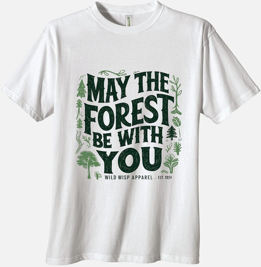 'May the Forest be With You' 'Organic Unisex Crewneck T-shirt - Wild Wisp Apparel