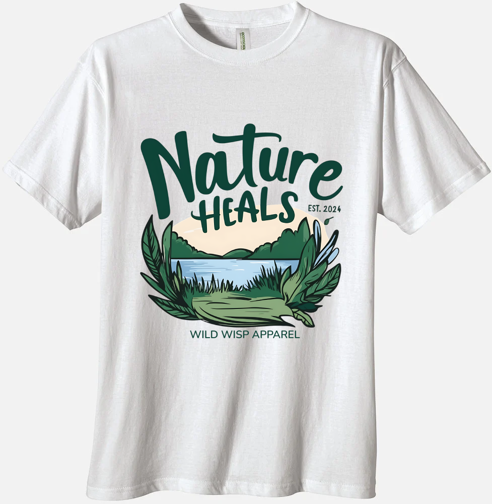 'Nature Heals' Organic Unisex Crewneck T-shirt T-Shirts