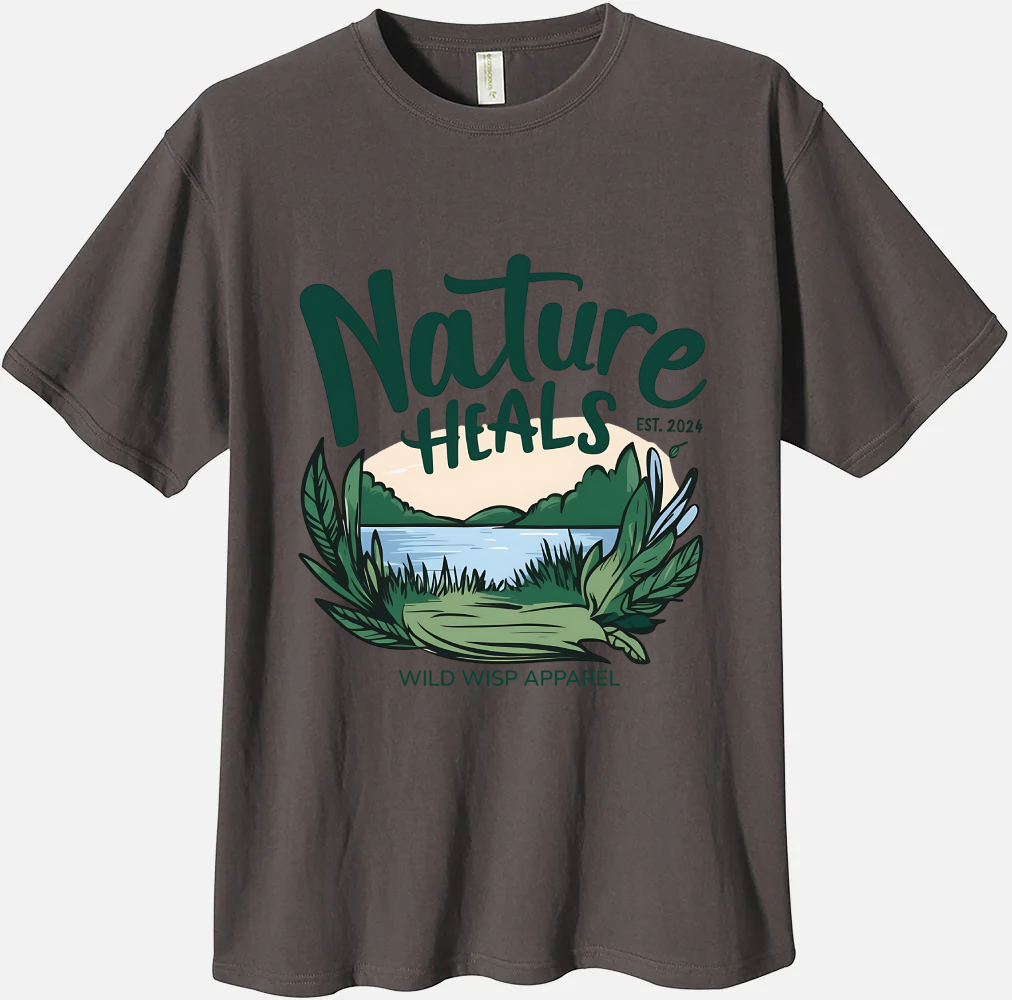 'Nature Heals' Organic Unisex Crewneck T-shirt T-Shirts