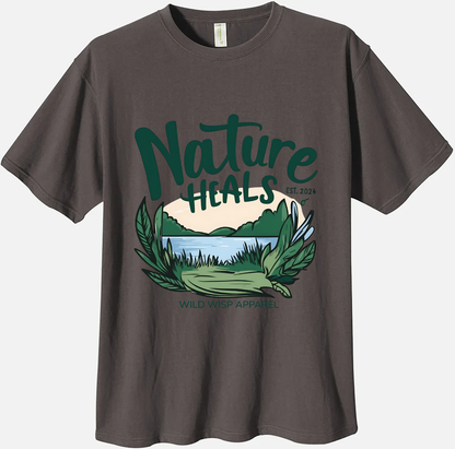 'Nature Heals' Organic Unisex Crewneck T-shirt T-Shirts