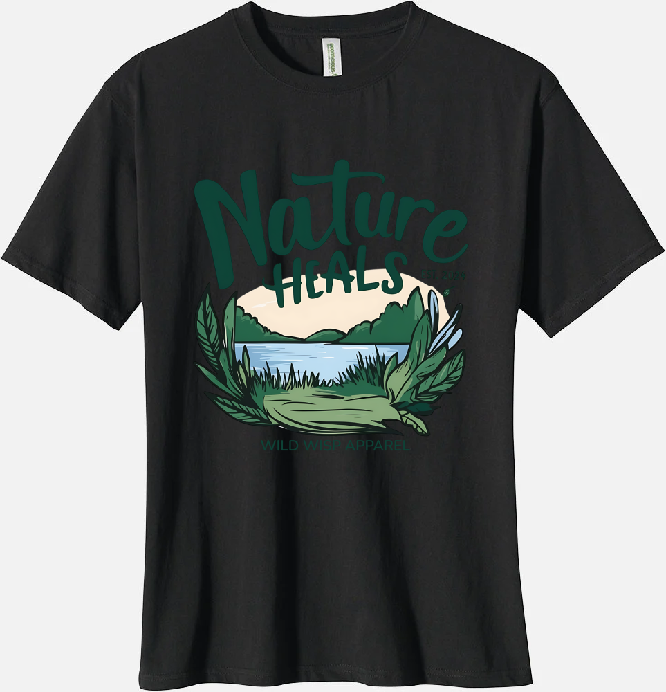 'Nature Heals' Organic Unisex Crewneck T-shirt T-Shirts
