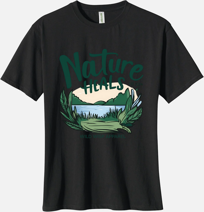 'Nature Heals' Organic Unisex Crewneck T-shirt T-Shirts