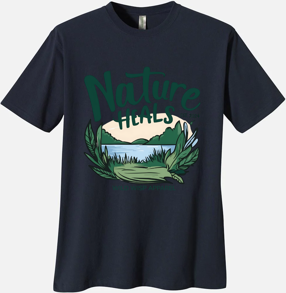 'Nature Heals' Organic Unisex Crewneck T-shirt T-Shirts