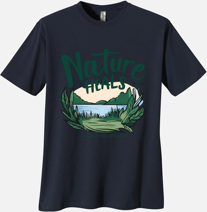 'Nature Heals' Organic Unisex Crewneck T-shirt T-Shirts