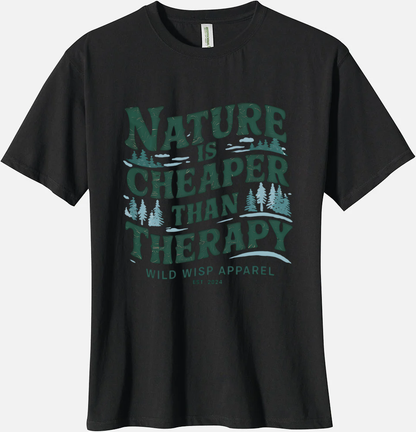 'Nature is Cheaper than Therapy' Organic Unisex Crewneck T-shirt T-Shirts