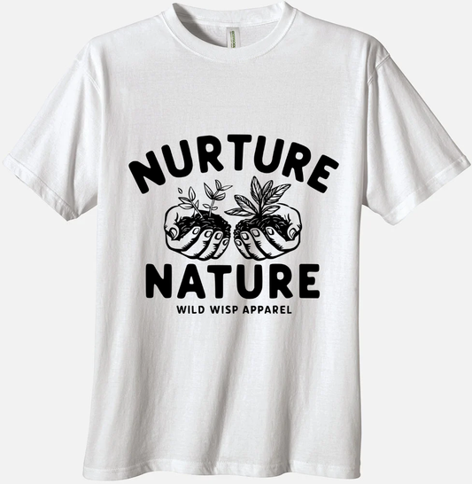 'Nurture Nature Hands Holding Dirt' Organic Unisex Crewneck T-shirt T-Shirts