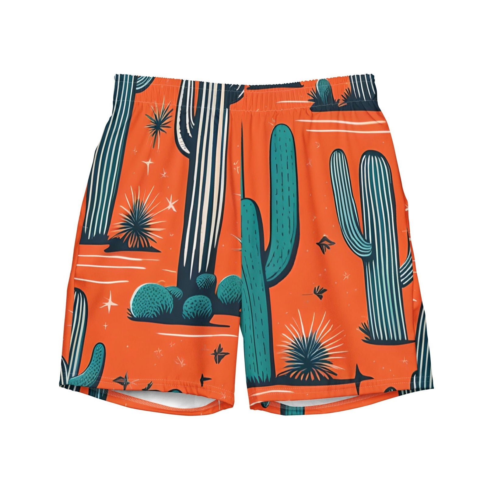 'Orange Cacti' Men's recycled swim trunks Swimwear