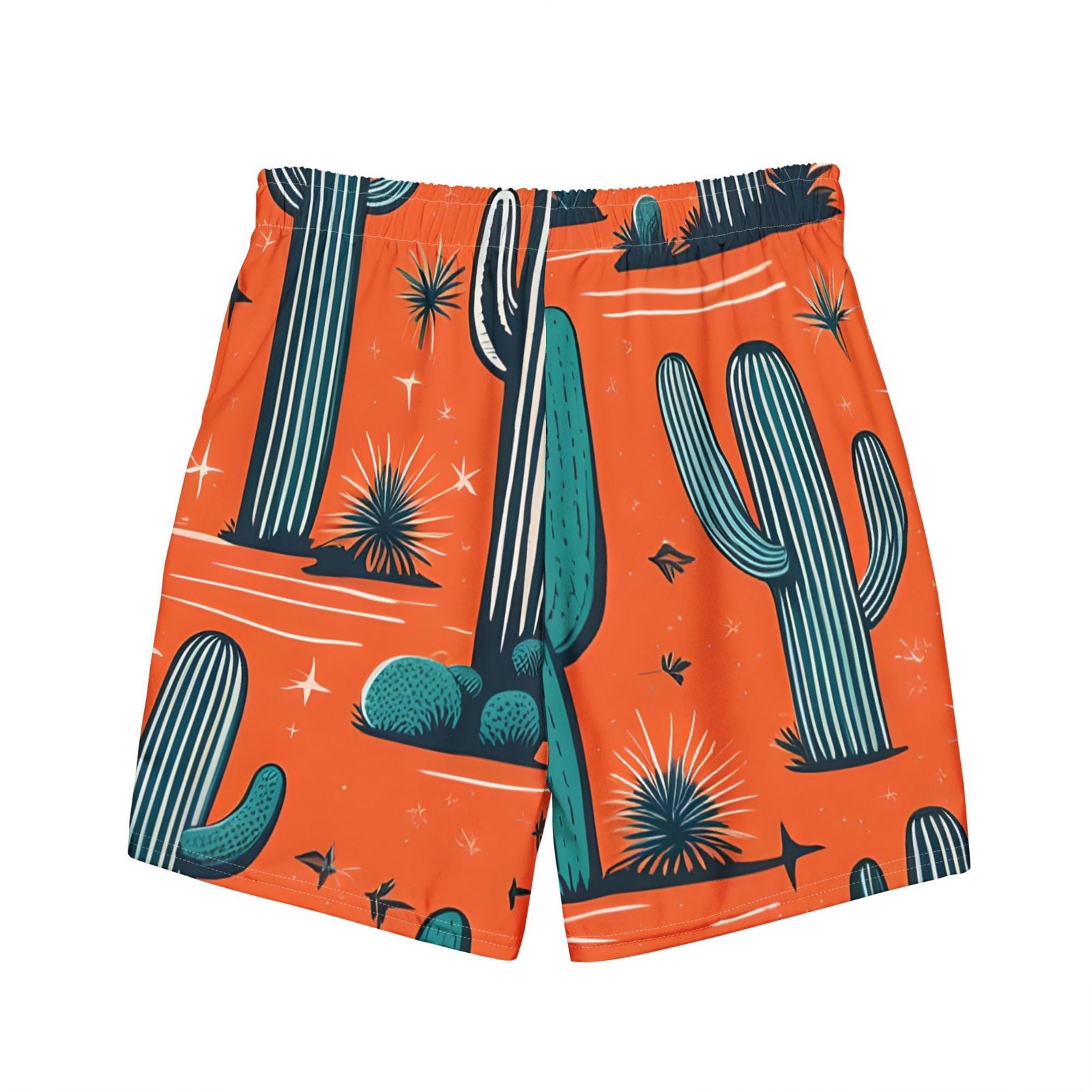 'Orange Cacti' Men's recycled swim trunks Swimwear