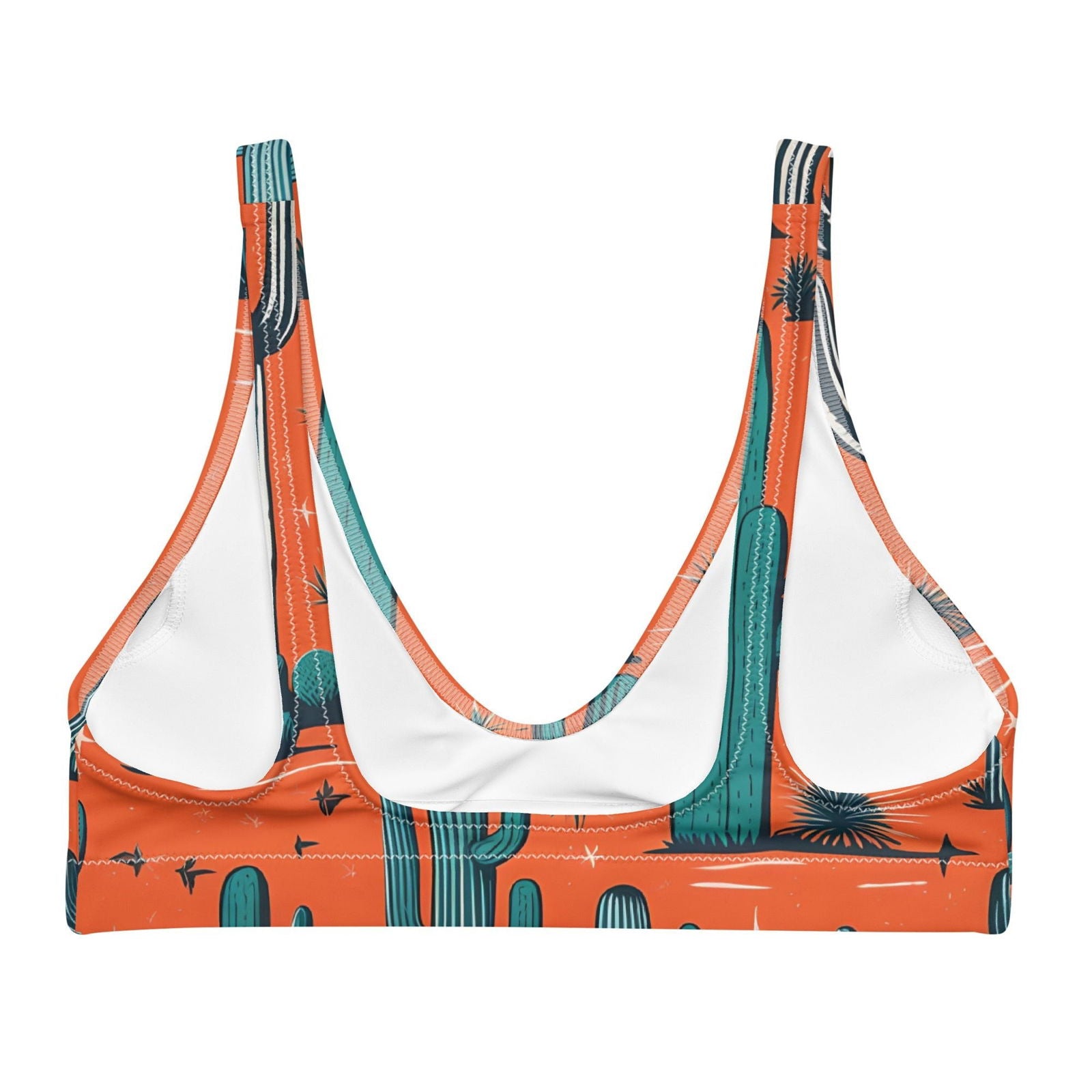 'Orange Cacti' Recycled padded bikini top Swimwear