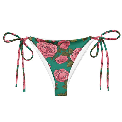 'Pink Peonies' Recycled string bikini bottom Swimwear