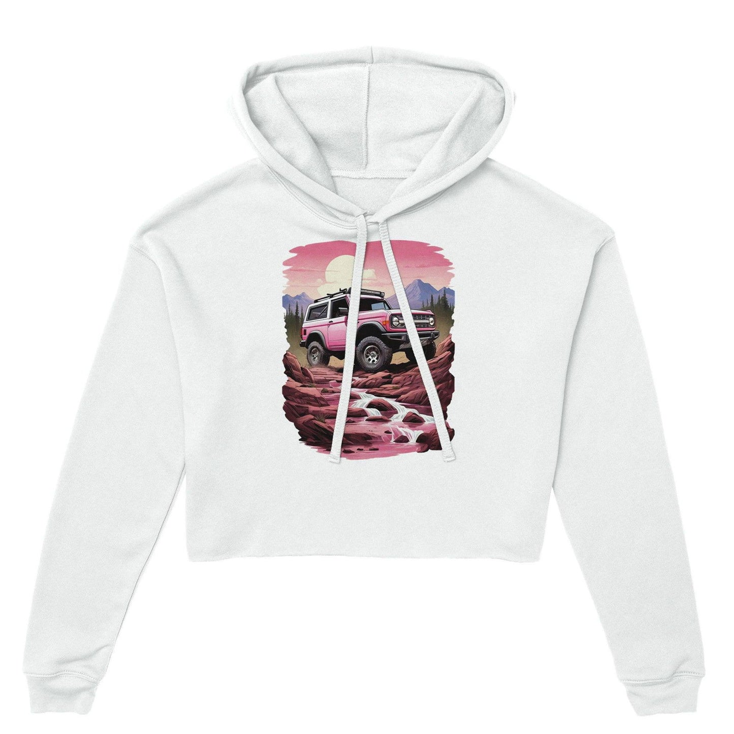 "Pink Pioneer" Women's Cropped Hoodie Hoodies
