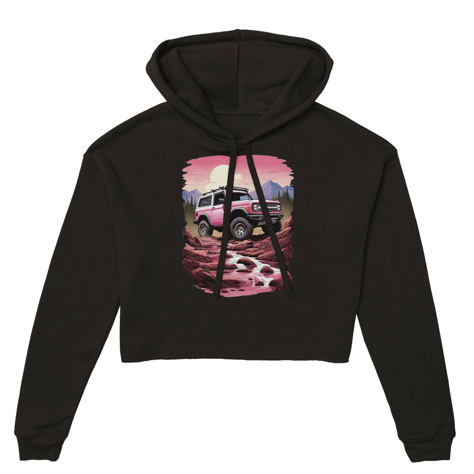 "Pink Pioneer" Women's Cropped Hoodie Hoodies
