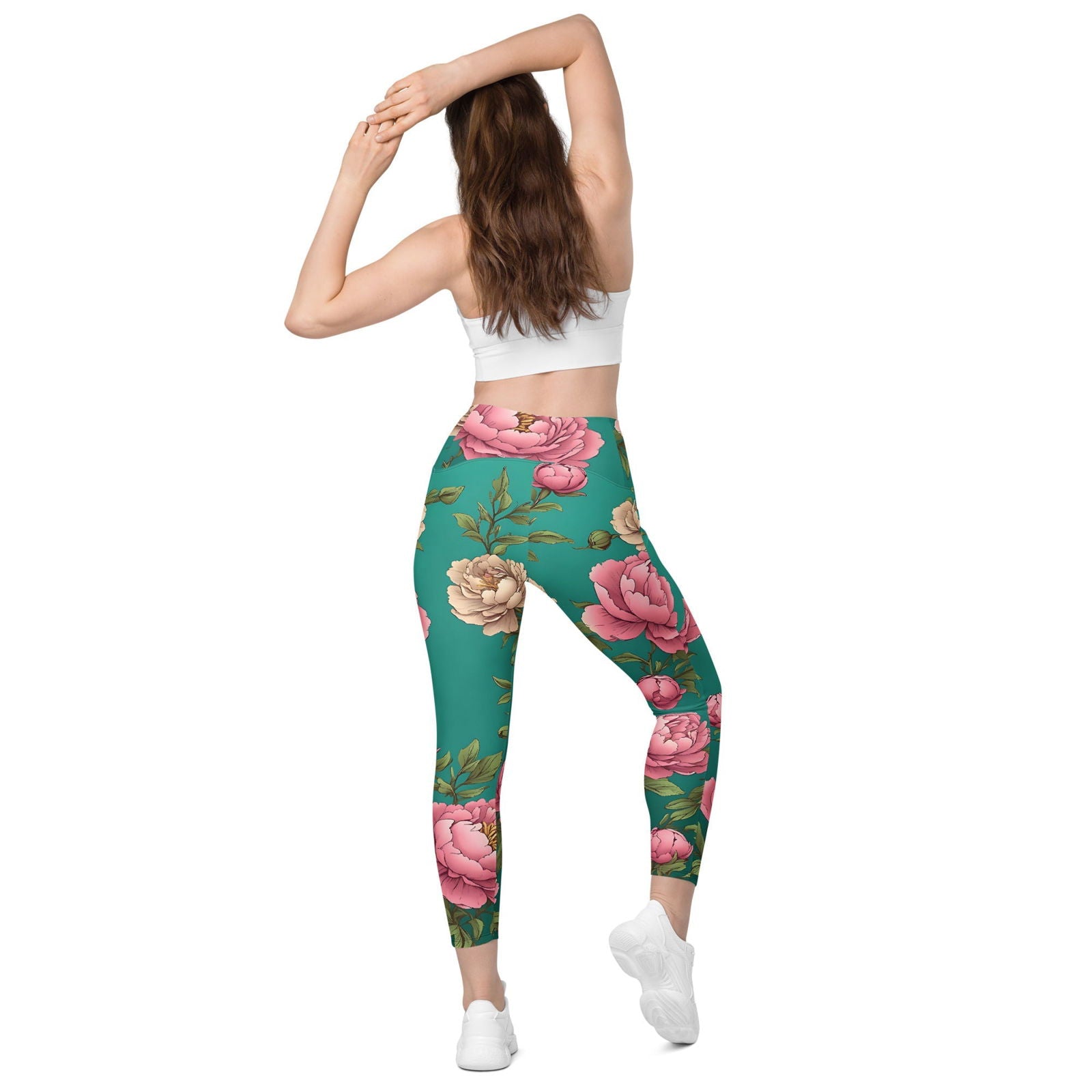 'Pink Roses' Leggings with pockets Leggings