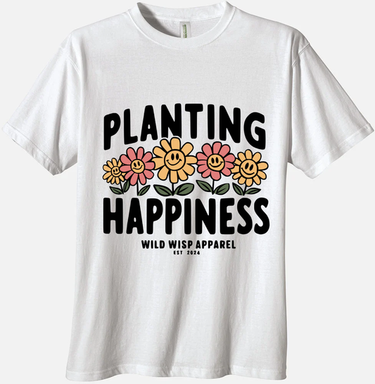 'Planting Happiness with Colorful Daisies' Organic Unisex Crewneck T-shirt T-Shirts