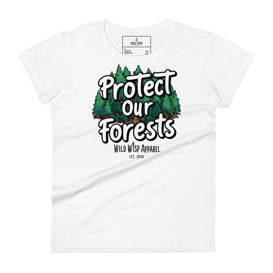 'Protect the Forests' Women's short sleeve t-shirt - Wild Wisp Apparel