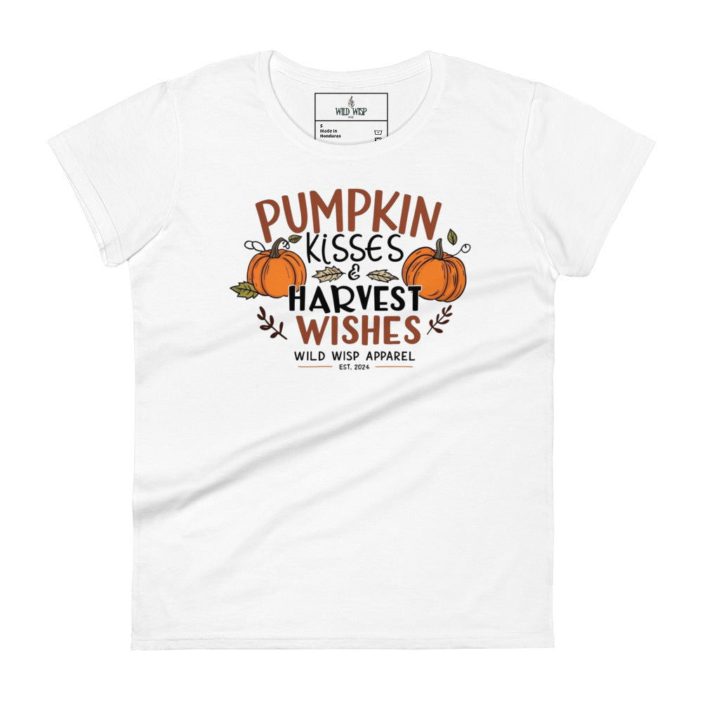 'Pumpkin Kisses & Harvest Wishes' Women's short sleeve t-shirt T-Shirts