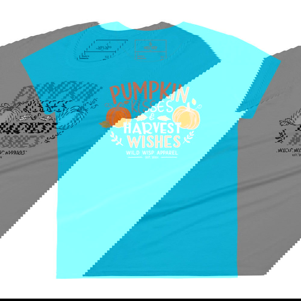 'Pumpkin Kisses & Harvest Wishes' Women's short sleeve t-shirt T-Shirts