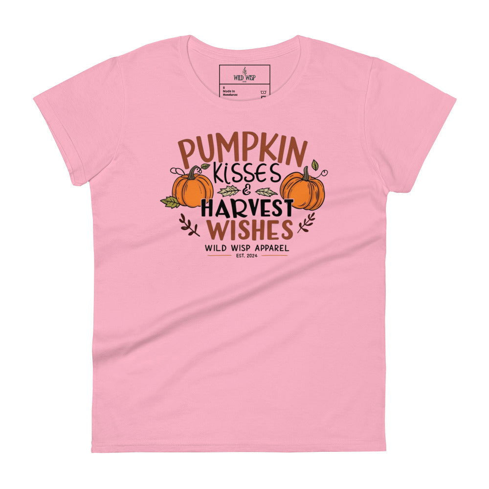 'Pumpkin Kisses & Harvest Wishes' Women's short sleeve t-shirt T-Shirts