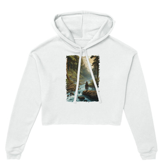 "River Wanderer" Womens Cropped Hoodie Hoodies