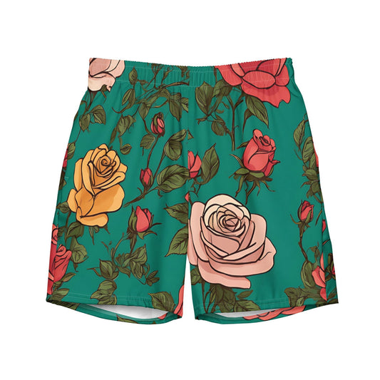 'Rose Buds' Men's recycled swim trunks Swimwear