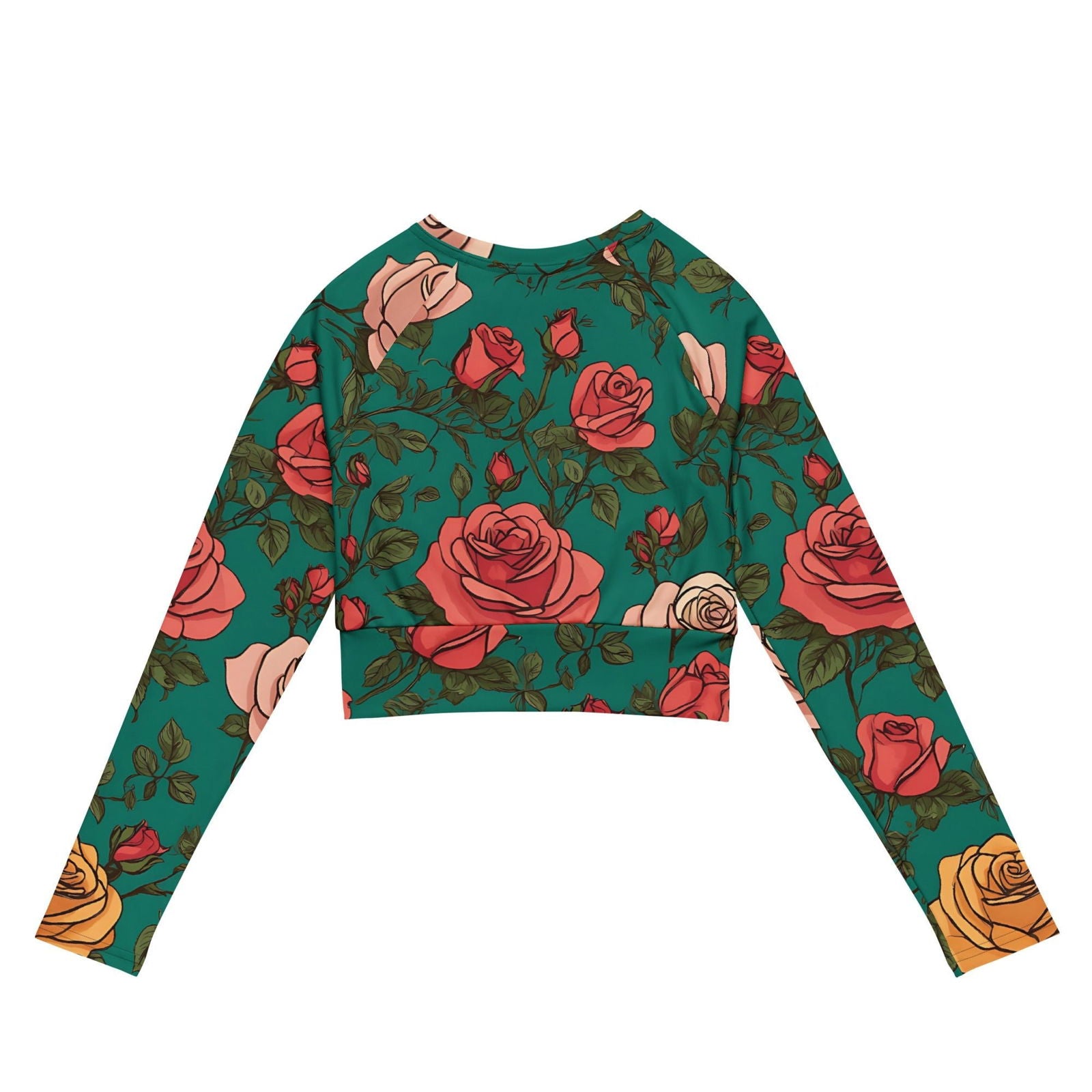 'Rose Buds' Recycled long-sleeve crop top Crop Tops