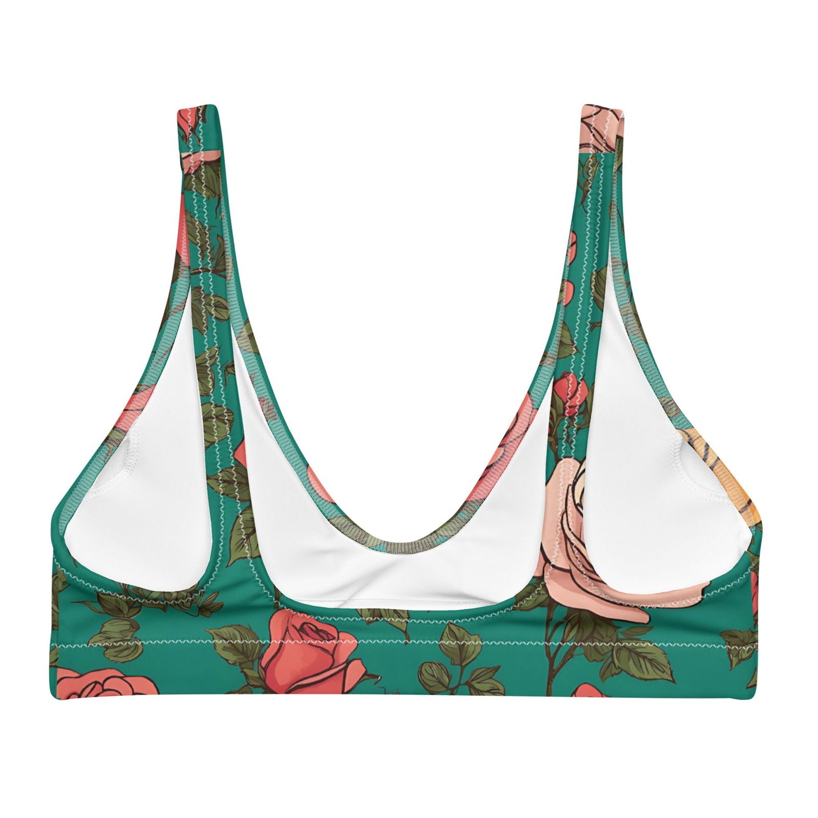 'Rose Buds' Recycled padded bikini top Swimwear