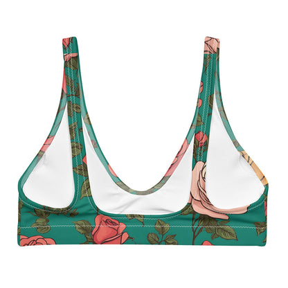 'Rose Buds' Recycled padded bikini top Swimwear
