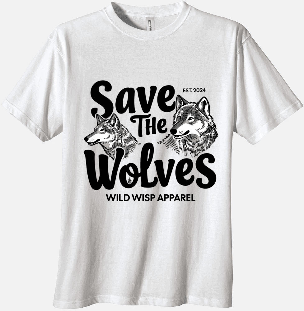 'Save The Wolves' Organic Unisex Crewneck T-shirt T-Shirts