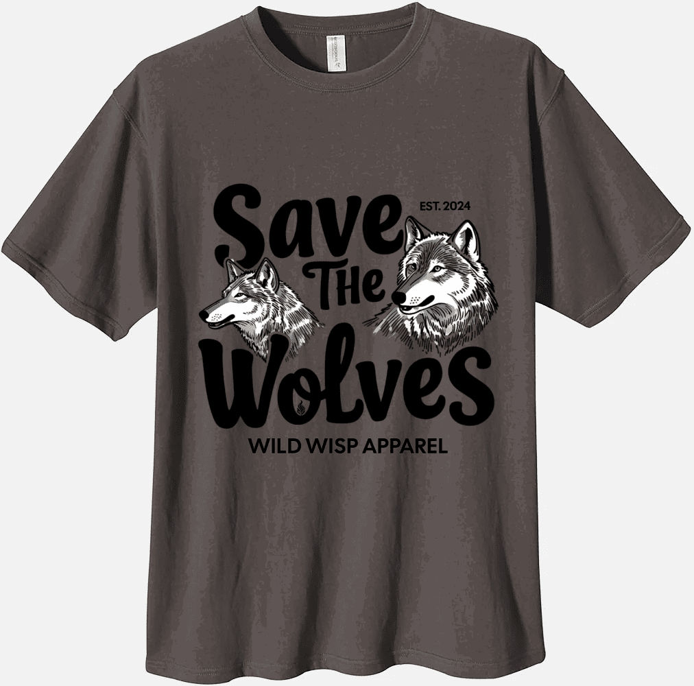 'Save The Wolves' Organic Unisex Crewneck T-shirt T-Shirts
