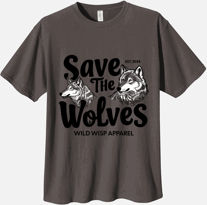 'Save The Wolves' Organic Unisex Crewneck T-shirt T-Shirts