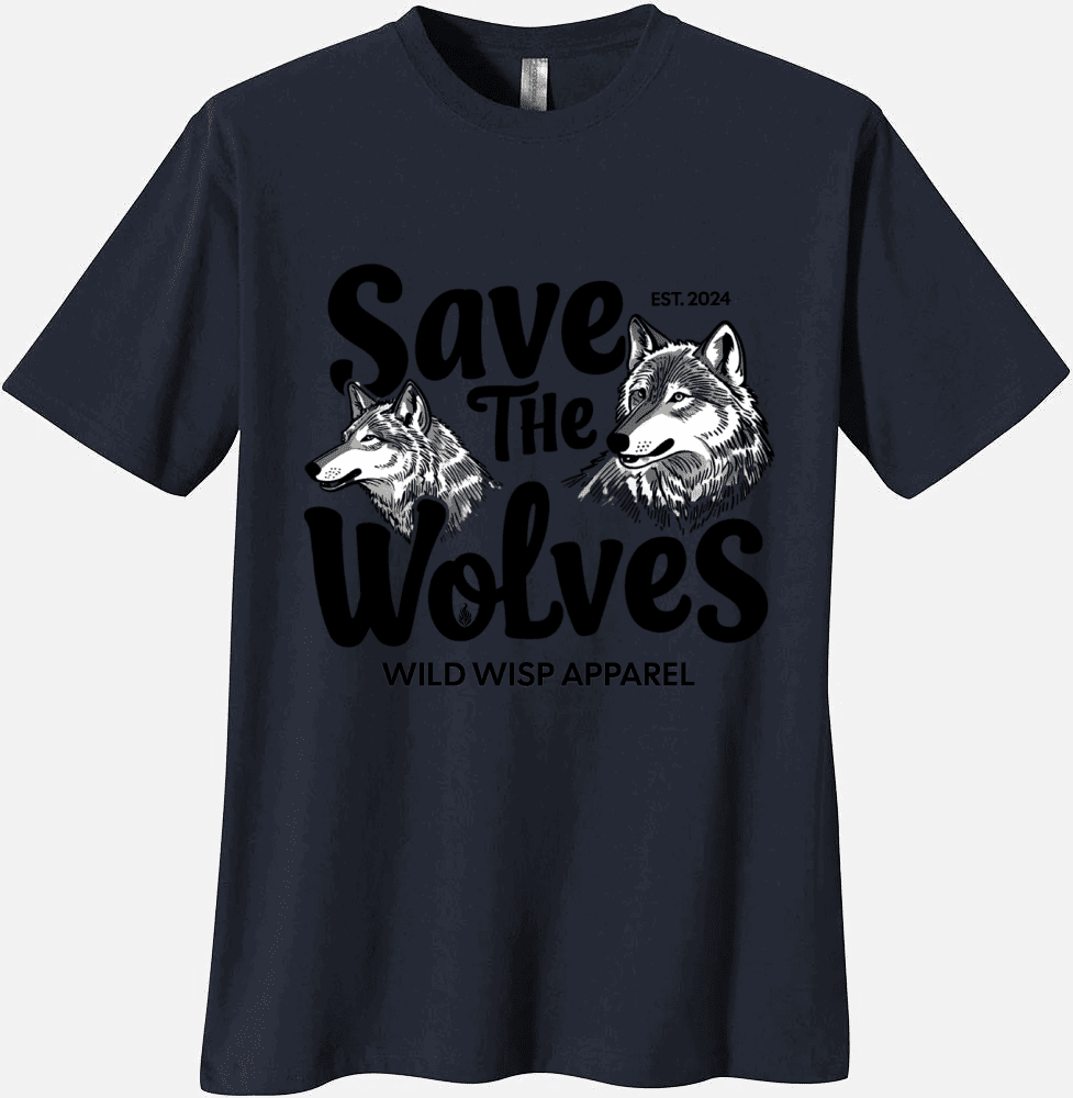 'Save The Wolves' Organic Unisex Crewneck T-shirt T-Shirts