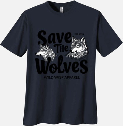 'Save The Wolves' Organic Unisex Crewneck T-shirt T-Shirts