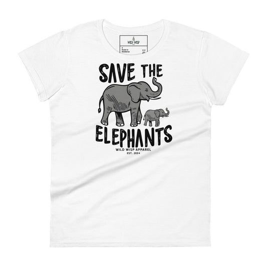 'Save the Elephants' Women's short sleeve t-shirt - Wild Wisp Apparel