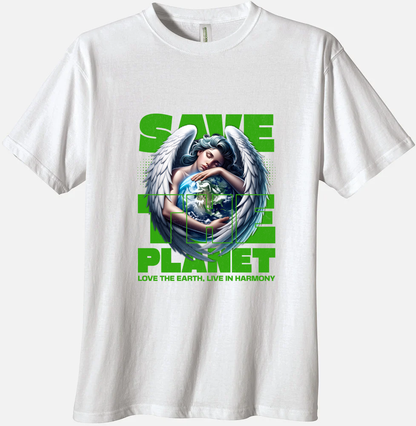 'Save the Planet Angel Holding Earth' Organic Unisex Crewneck T-shirtT-Shirts T-Shirts