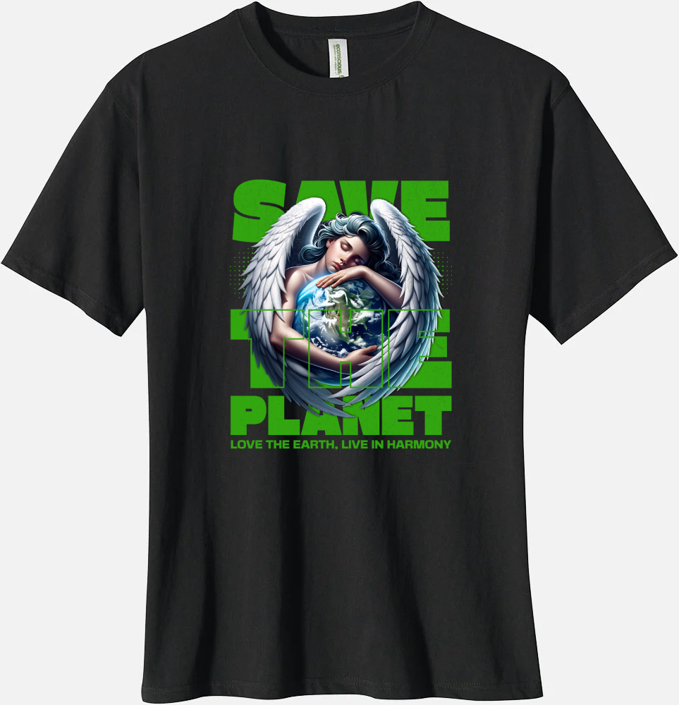 'Save the Planet Angel Holding Earth' Organic Unisex Crewneck T-shirtT-Shirts T-Shirts