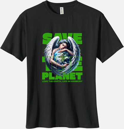 'Save the Planet Angel Holding Earth' Organic Unisex Crewneck T-shirtT-Shirts T-Shirts